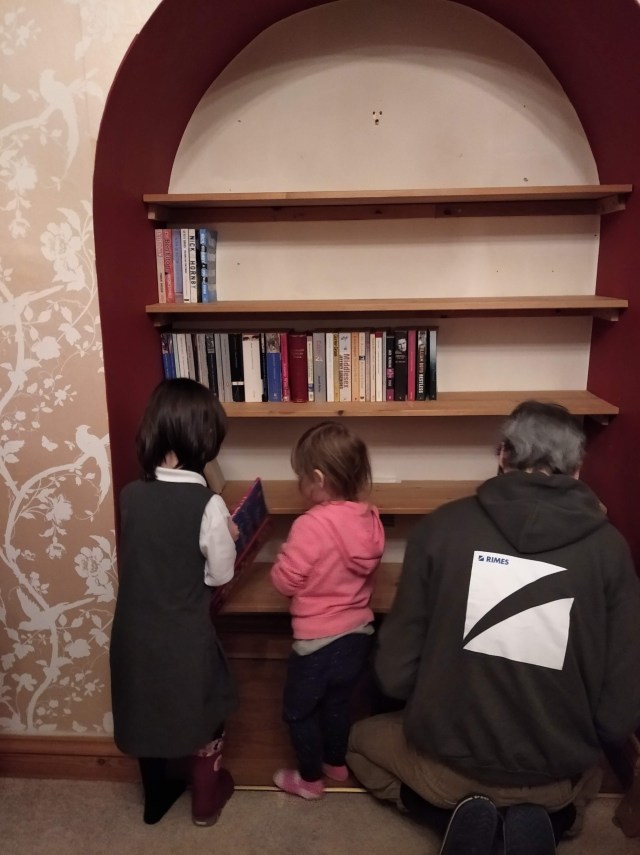 filling up the bookcase